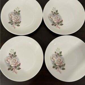 Vintage Swedish Bread Plates by Rorstrand Floral White Set